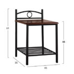 ΚΟΜΟΔΙΝΟ REVEN HM387 ΑΠΟ ΜΕΤΑΛΛΟ ΚΑΙ ΞΥΛΟ RUBBERWOOD 45x35x48-61Y εκ. - Image 2