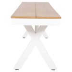 ΠΑΓΚΑΚΙ ΑΛΟΥΜΙΝΙΟΥ TAWNEE HM6040.02 ΛΕΥΚΟ-POLYWOOD ΚΑΘΙΣΜΑ ΦΥΣΙΚΟ 220x36x44,5Υεκ. - Image 4