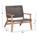ΠΟΛΥΘΡΟΝΑ LOUNGE MONTER HM6241.02 ΞΥΛΟ ΑΚΑΚΙΑΣ ΦΥΣΙΚΟ-ΣΧΟΙΝΙ ΓΚΡΙ 63.5x60x69Υεκ - Image 7