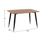 ΣΕΤ ΤΡΑΠΕΖΑΡΙΑΣ 5ΤΜΧ ALIZA HM21201 MDF TOP-ΒΕΛΟΥΔΟ ΣΑΠΙΟ ΜΗΛΟ & ΜΕΤΑΛΛΟ ΜΑΥΡΟ - Image 2