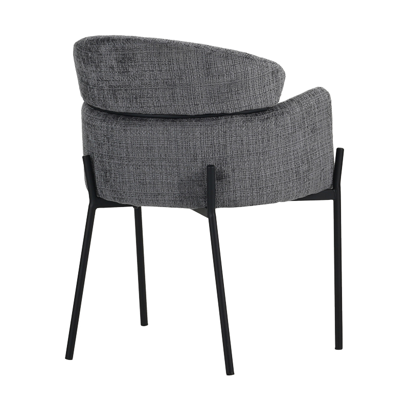 029-000251-1 Πολυθρόνα Tolerse Inart ανοιχτό γκρι ύφασμα-πόδι μαύρο μέταλλο 58x57x80εκ - Image 1
