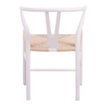 Καρέκλα Wishbone pakoworld rubberwood-σχοινί σε λευκή απόχρωση 53.5x57x74εκ - Image 5