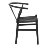 Καρέκλα Wishbone pakoworld rubberwood-σχοινί σε μαύρη απόχρωση 53.5x57x74εκ - Image 2