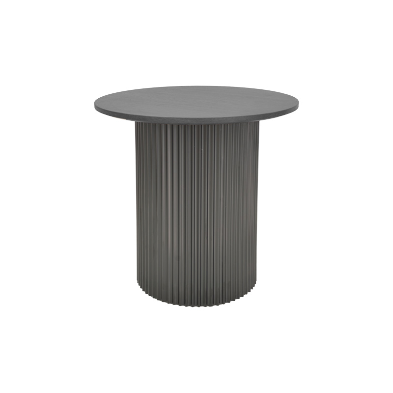 029-000349-1 Βοηθητικό τραπέζι Dovel pakoworld mdf-μέταλλο σε μαύρη απόχρωση Φ50x50εκ - Image 1