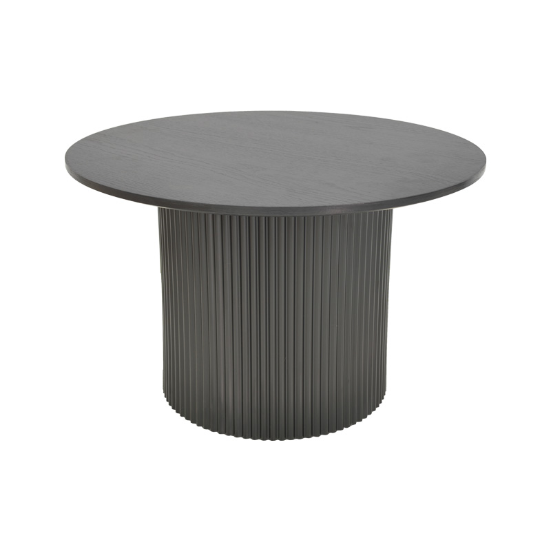 029-000350-1 Τραπέζι σαλονιού Dovel pakoworld mdf-μεταλλο σε μαύρη απόχρωση Φ70x45εκ - Image 1