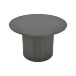 Τραπέζι σαλονιού Dovel pakoworld mdf-μεταλλο σε μαύρη απόχρωση Φ70x45εκ - Image 2
