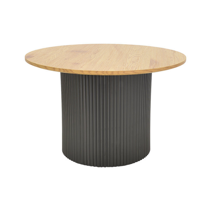 029-000427-1 Tραπέζια σαλονιού Dovel pakoworld mdf σετ 2τεμ. sonoma-μαύρο μεταλλο - Image 1
