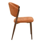 Καρέκλα Dolez pakoworld terracotta ύφασμα-πόδι καρυδί μέταλλο 49x58.5x82εκ - Image 2