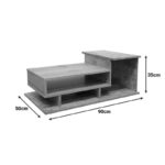 Τραπέζι σαλονιού Nuvele pakoworld σε γκρι antique-sonoma απόχρωση 90x50x35εκ - Image 5