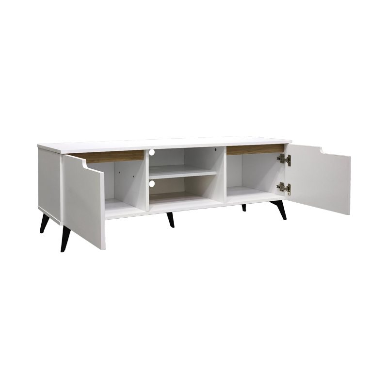 049-000123-1 Έπιπλο τηλεόρασης Kemvio pakoworld sonoma-λευκό 120x38x44εκ - Image 1