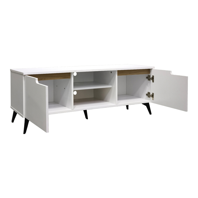 049-000124-1 Έπιπλο τηλεόρασης Kemvio pakoworld sonoma-λευκό 150x38x44εκ - Image 1