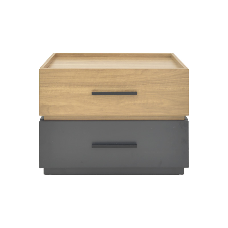 072-000104-1 Κομοδίνο Sonlen pakoworld mdf σε sonoma-ανθρακί απόχρωση 60x40x44.5εκ - Image 1