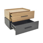 Κομοδίνο Sonlen pakoworld mdf σε sonoma-ανθρακί απόχρωση 60x40x44.5εκ - Image 2