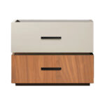 Κομοδίνο Sonlen pakoworld mdf σε καρυδί-μπεζ απόχρωση 60x40x44.5εκ - Image 2