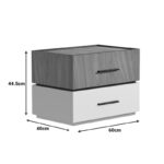 Κομοδίνο Sonlen pakoworld mdf σε καρυδί-μπεζ απόχρωση 60x40x44.5εκ - Image 3