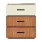 Κομοδίνο Sonlen pakoworld mdf σε καρυδί-μπεζ απόχρωση 60x40x66εκ - Image 2