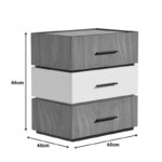 Κομοδίνο Sonlen pakoworld mdf σε καρυδί-μπεζ απόχρωση 60x40x66εκ - Image 3