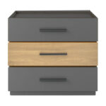 Κομοδίνο Sonlen pakoworld mdf σε sonoma-ανθρακί απόχρωση 60x40x66εκ