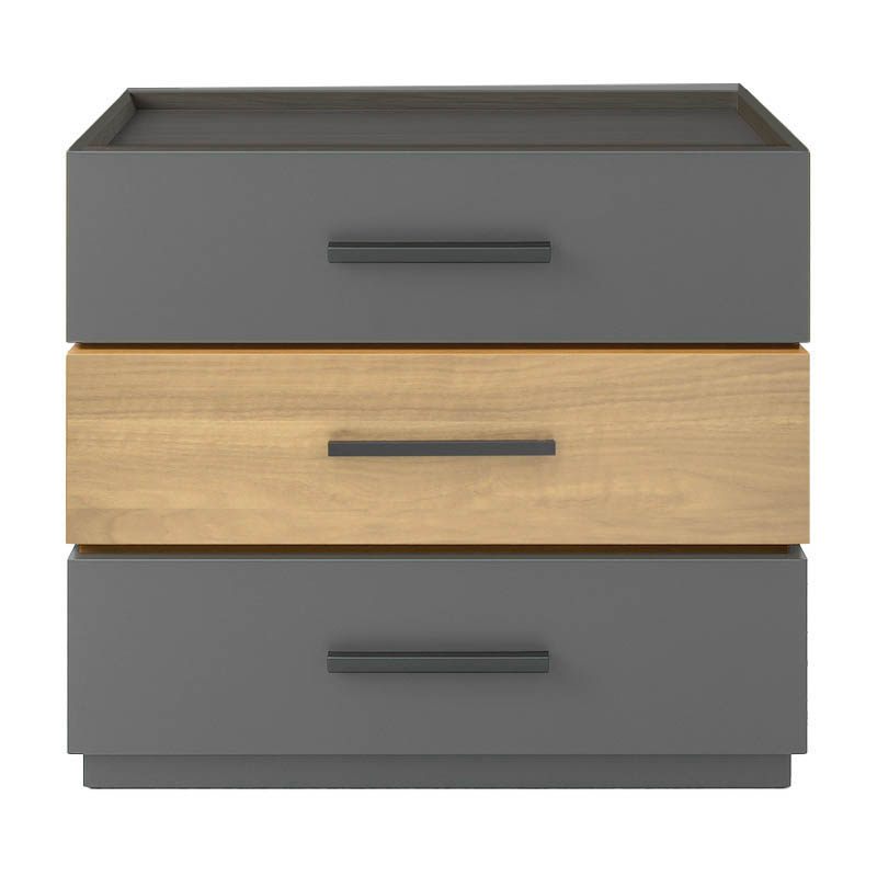 072-000107-1 Κομοδίνο Sonlen pakoworld mdf σε sonoma-ανθρακί απόχρωση 60x40x66εκ - Image 1