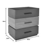 Κομοδίνο Sonlen pakoworld mdf σε sonoma-ανθρακί απόχρωση 60x40x66εκ - Image 3
