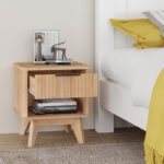Κομοδίνο Hamea pakoworld mdf σε φυσική απόχρωση 45x39.5x50.2εκ - Image 2