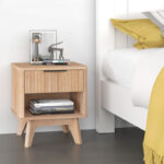 Κομοδίνο Hamea pakoworld mdf σε φυσική απόχρωση 45x39.5x50.2εκ - Image 3