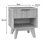Κομοδίνο Hamea pakoworld mdf σε φυσική απόχρωση 45x39.5x50.2εκ - Image 4