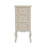Κομοδίνο Pazlen Inart mdf σε λευκή αντικέ απόχρωση 40x34.5x82εκ