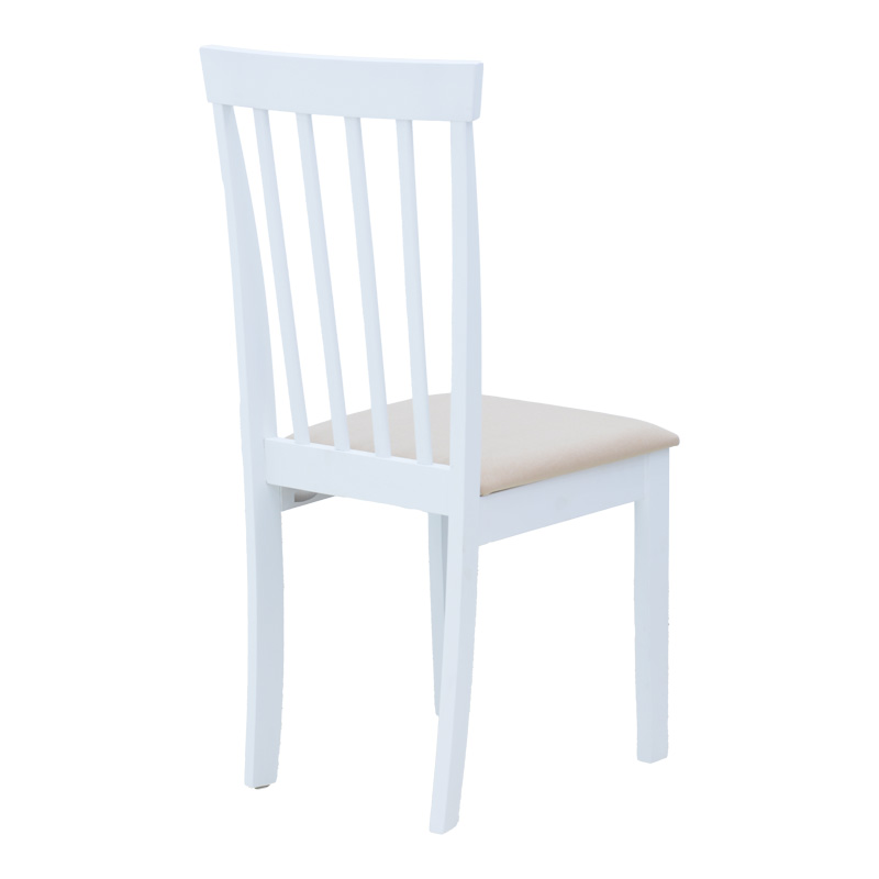 091-000011-1 Καρέκλα Houston pakoworld rubberwood σε λευκή απόχρωση 40x49x94εκ - Image 1