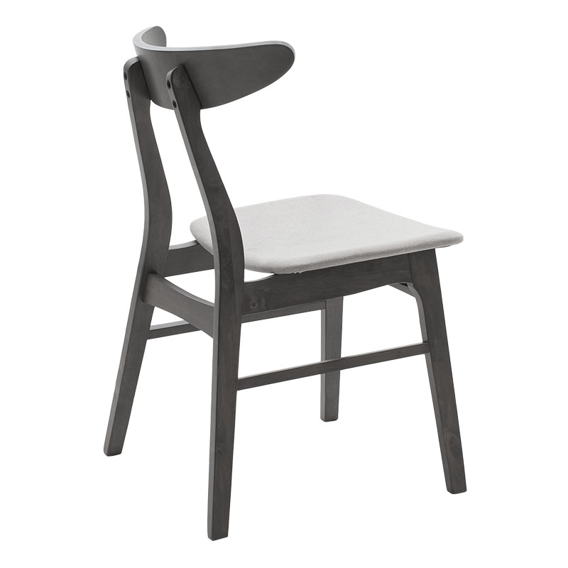 097-000008-1 Καρέκλα Orlean pakoworld γκρι ύφασμα-rubberwood ανθρακί πόδι - Image 1