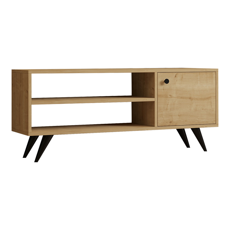 120-000542-1 Έπιπλο τηλεόρασης Wison pakoworld σε oak απόχρωση 120x29x50εκ - Image 1