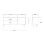 Έπιπλο τηλεόρασης Wison pakoworld σε oak απόχρωση 120x29x50εκ - Image 4