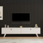 Έπιπλο τηλεόρασης Jate pakoworld σε λευκή απόχρωση 160x25x40εκ - Image 3