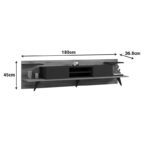Έπιπλο τηλεόρασης Astry pakoworld καρυδί με ανθρακί 180x36,8x45εκ - Image 3