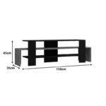 Έπιπλο τηλεόρασης Lenour pakoworld sonoma με μαύρο 150x35x45εκ - Image 3
