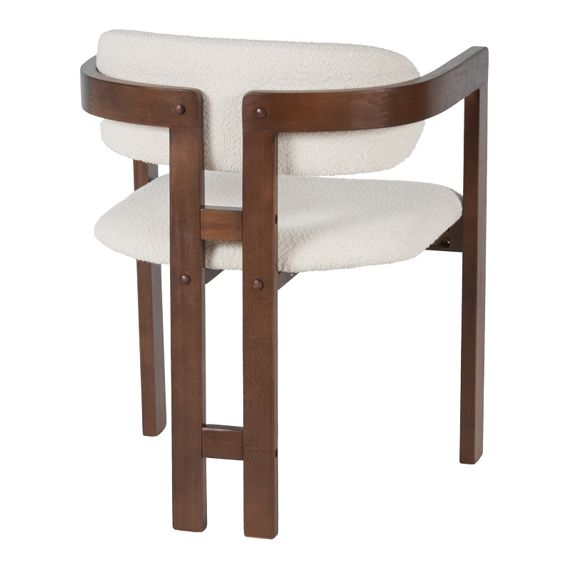 128-000041-1 Πολυθρόνα Winsor pakoworld rubberwood σε μπεζ απόχρωση με καρυδί πόδι 58.5x51x76εκ - Image 1