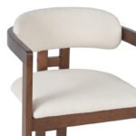 Πολυθρόνα Winsor pakoworld rubberwood σε μπεζ απόχρωση με καρυδί πόδι 58.5x51x76εκ - Image 4