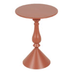 Βοηθητικό τραπέζι Lalou pakoworld μέταλλο σε απόχρωση terracotta Φ40x55εκ - Image 2