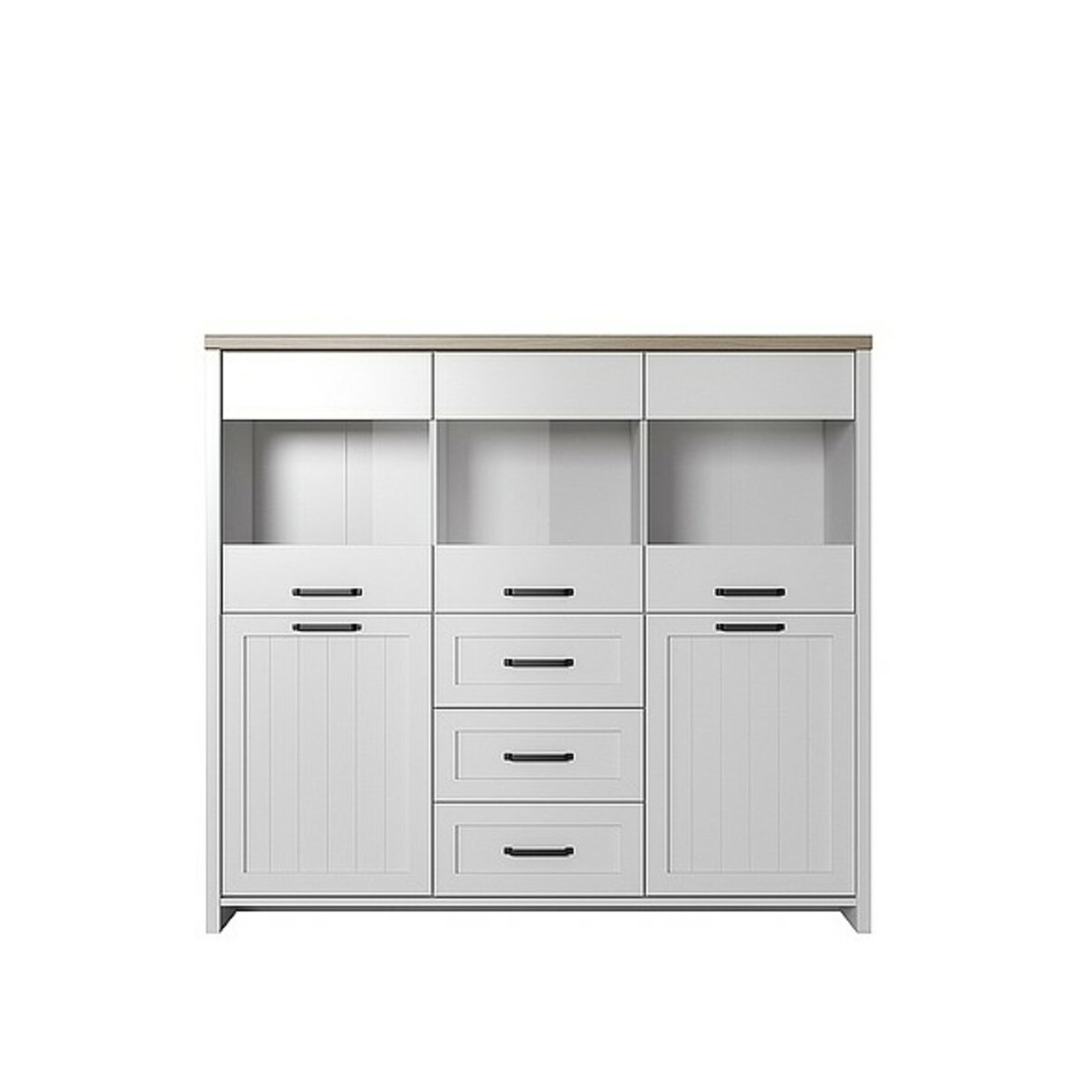 13707 VERNE BAR 147.9x37.2x132.7cm Λευκό-Φυσικός Δρυς - Image 1