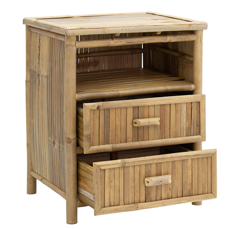141-000021-1 Κομοδίνο Ofra pakoworld bamboo φυσικό 56x46x69εκ - Image 1