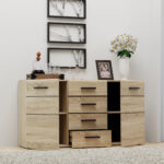 Μπουφές Solo 150x41x82cm Sonoma με Wenge και MDF Καμπυλωτό τελείωμα στις πόρτες. - Image 2