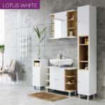 Καθρέπτης Μπάνιου LOTUS Με Ντουλάπι και Ράφια Λευκό-Σονόμα 79.6x20x64εκ - Image 2