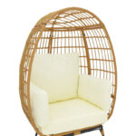 Πολυθρόνα Frox pakoworld wicker rattan φυσικό-μεταλλικό φυσικό-μαύρο πόδι-μπεζ μαξιλάρι 96x76x145εκ - Image 4