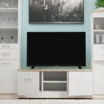 Έπιπλο TV 120x42x46εκ Λευκό-Sonoma Με Δύο Ντουλάπια - Image 2