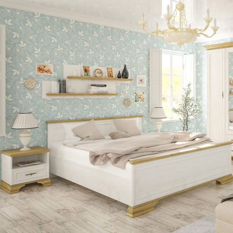 173-000024-1 Κομοδίνο Jaden pakoworld golden oak-λευκό antique 49x41x47εκ - Image 1