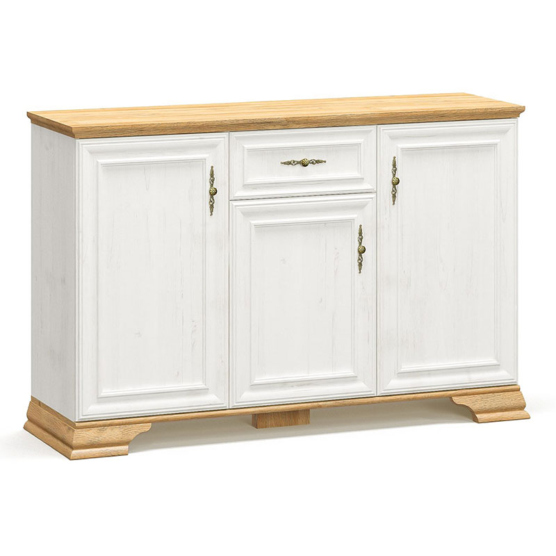 173-000027-1 Μπουφές Jaden pakoworld golden oak-λευκό antique 137,5x39x88,5εκ - Image 1