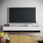 Έπιπλο τηλεόρασης επιτοίχιο Handra pakoworld λευκό-oak 180x31,5x29,5εκ - Image 3