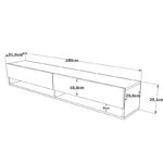 Έπιπλο τηλεόρασης επιτοίχιο Handra pakoworld λευκό-oak 180x31,5x29,5εκ - Image 4