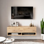 Έπιπλο τηλεόρασης επιτοίχιο Roscoe pakoworld oak 100x31,5x29,5εκ - Image 3