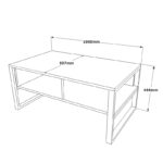 Τραπέζι σαλονιού Honora pakoworld oak-μαύρο 100x60x44,5εκ - Image 3